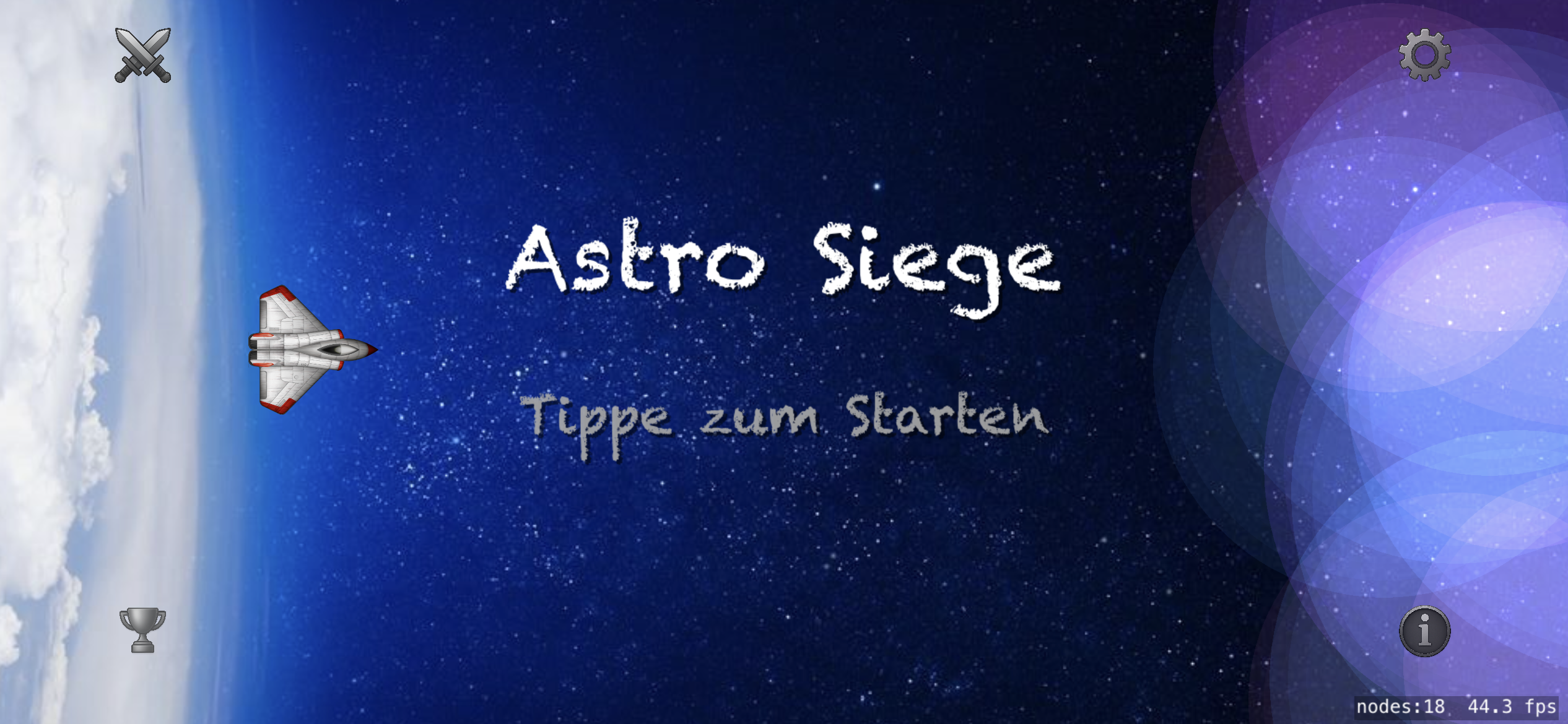 Astro Siege Gameplay Start Szene – Weltraumspiel iOS